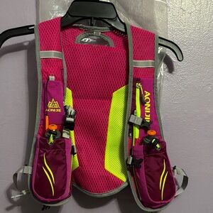 Women's Pink and Yellow Running Vest